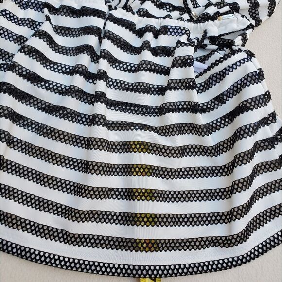 Calvin Klein black and white striped swim suit cover - Picture 6 of 13
